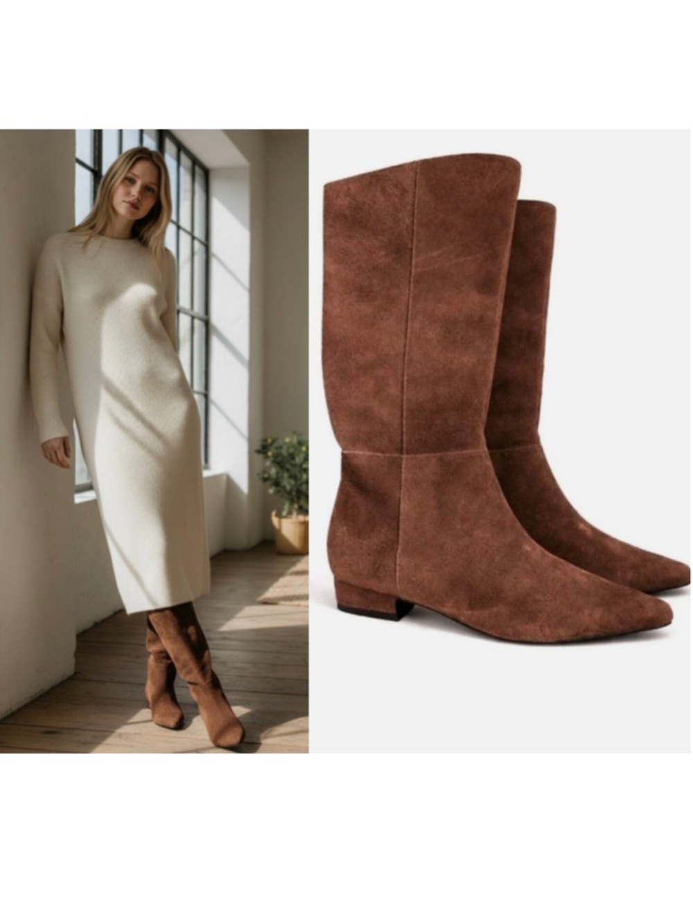 NWT Jason Wu Boots Petrie Chocolate Brown Suede Tall Low Block Heel
